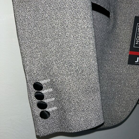 J. Ferrar Blazer Suit Jacket Silver Shine Wrinkle Recovery Stretch 36 Sport Coat - Picture 3 of 11